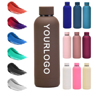 750ml Soft Touch Rubber Paint Stainless Steel Sport Water Bottle