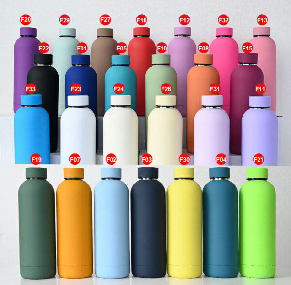 750ml Soft Touch Rubber Paint Stainless Steel Sport Water Bottle - Image 6